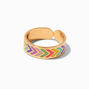 Gold Chevron Rainbow Band Toe Ring,