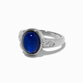 Silver Ornate Oval Mood Ring,