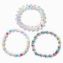 Pastel Beaded Stretch Bracelet Set - 3 Pack,