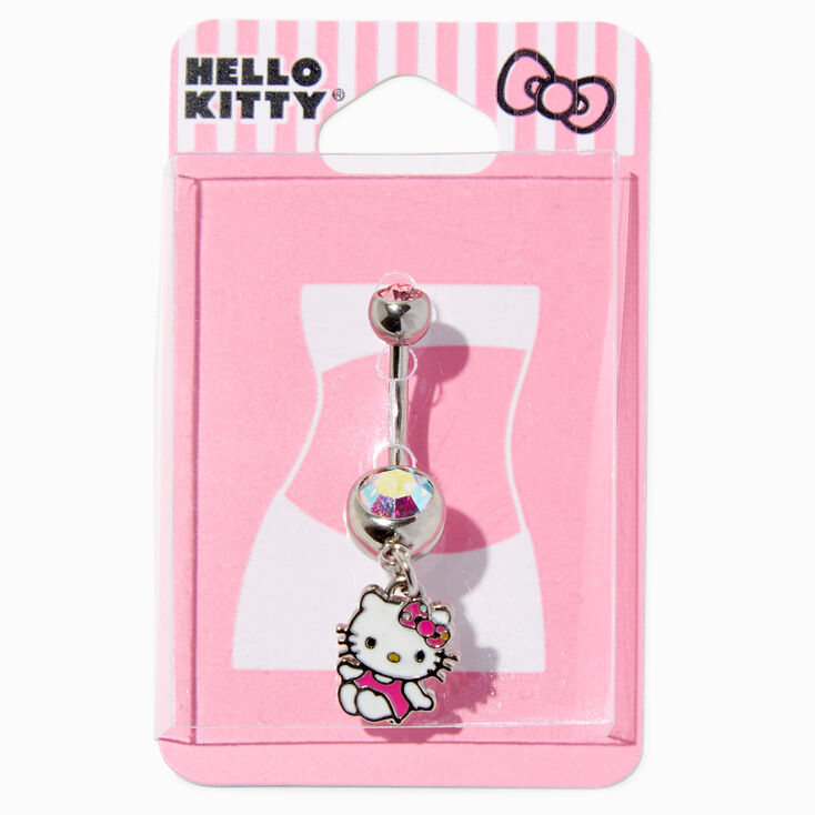 Hello Kitty&reg; Silver 14G Dangle Belly Bar,