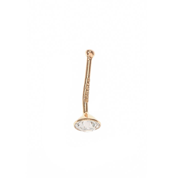 Rose Gold-tone Sterling Silver Nose Stud,