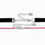 Pink Cup Chain Y-Neck &amp; Black Choker Necklace Set - 2 Pack,