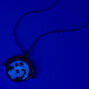 Silver Glow In The Dark Zodiac Spinning Pendant Necklace - Scorpio,