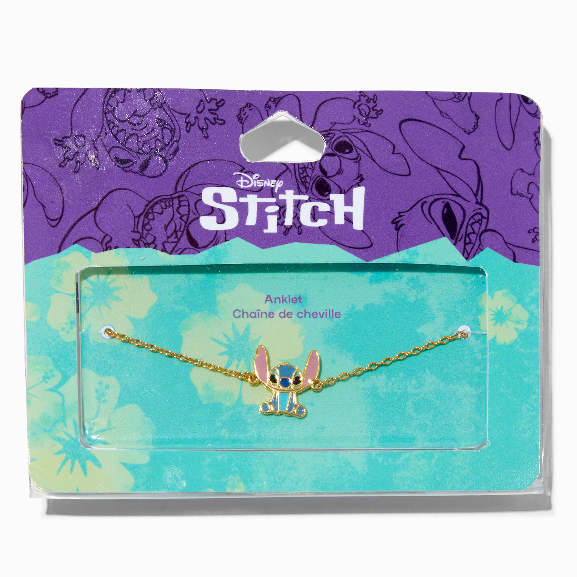 Disney Stitch Gold tone Sterling Silver Anklet Icing US