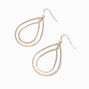 Gold 1.5&quot; Double Teardrop Drop Earrings,