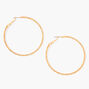 Gold 60MM Laser Cut Twisted Hoop Earrings,
