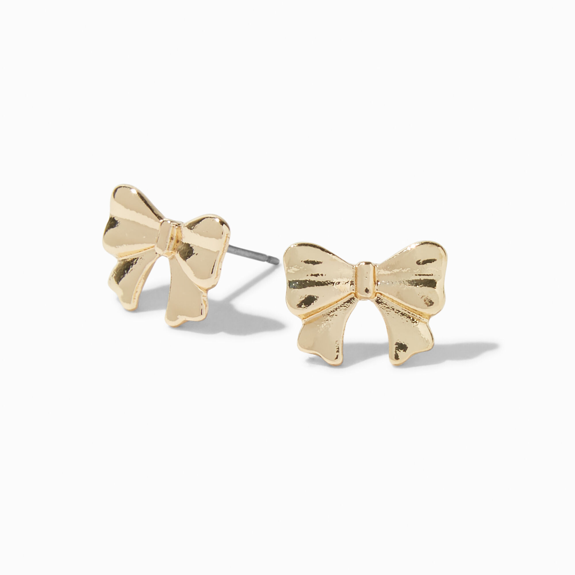 Gold best sale bow earrings
