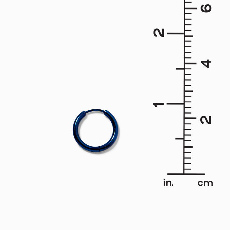 Titanium 12MM Blue Anodized Hoop Earrings,