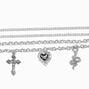 Burnished Silver Moody Moth Charm Multi-Strand Bracelet,