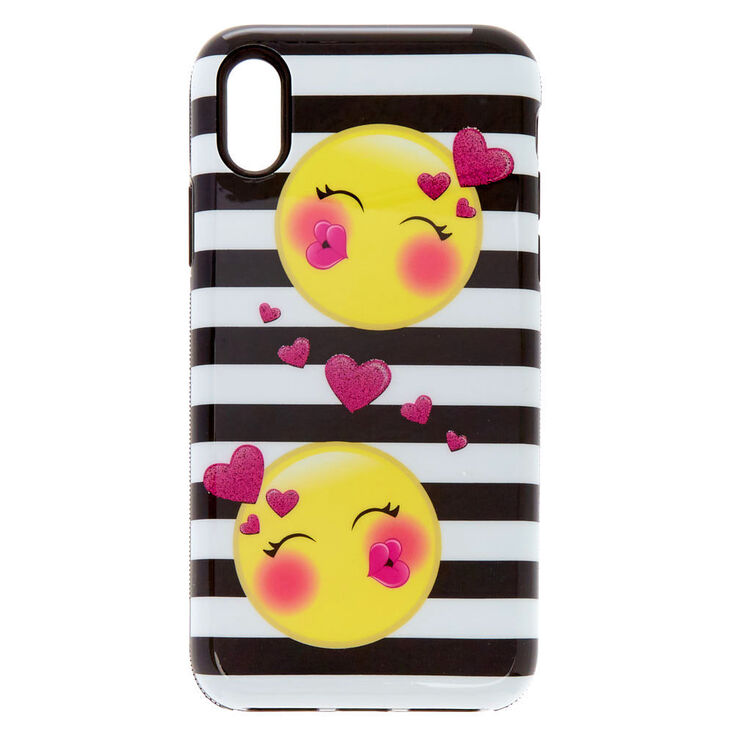 Kiss Face Emoticon Protective Phone Case - Fits iPhone X/XS,