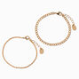 Gold Mixed Chain Bracelet Set - 2 Pack,