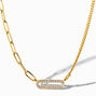 Icing Select 18k Gold Plated Embellished Paperclip &amp; Woven Chain Necklace,