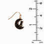 Black Cat Gold Crescent Moon 0.5&quot; Drop Earrings,