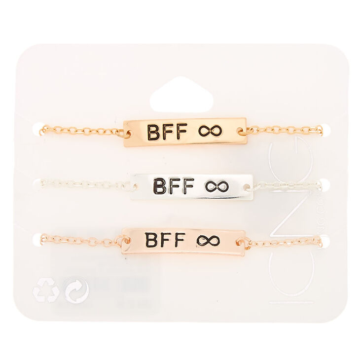 Mixed Metal Chain Bracelets - 3 Pack,