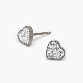 Titanium Heart Stud Earrings,