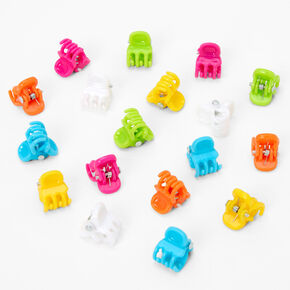 Neon Rainbow Mini Hair Claws - 18 Pack,