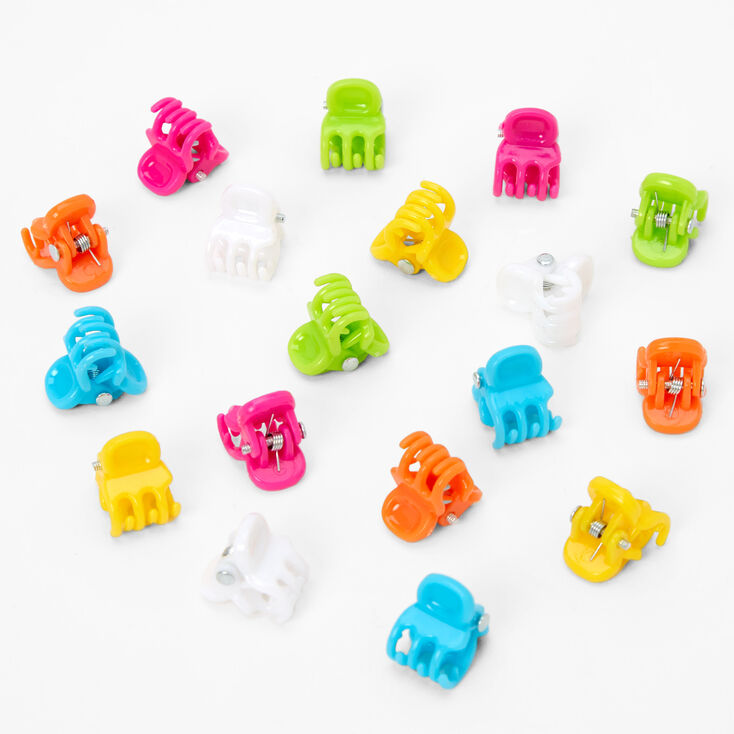 Neon Rainbow Mini Hair Claws - 18 Pack,