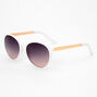 White &amp; Gold Round Sunglasses,