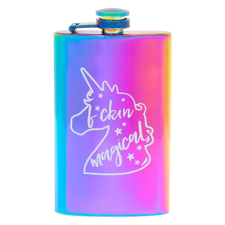 Anodized F*ckin Magical Unicorn Flask - Rainbow,