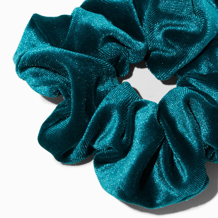 Teal Green Velvet Hair Scrunchie,