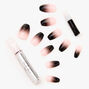Nude &amp; Black Ombre Coffin Faux Nail Set - 24 Pack,