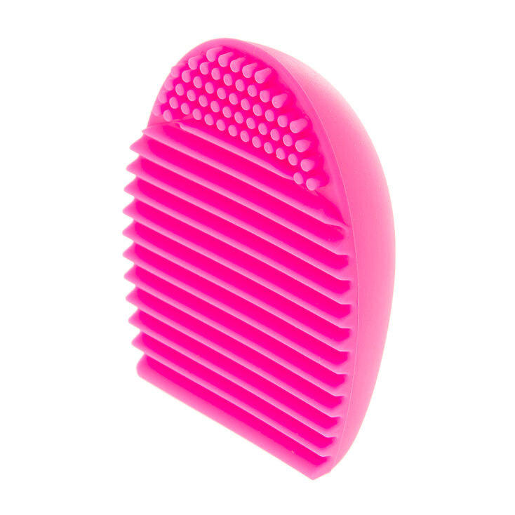 Hot Pink Silicone Egg Makeup Brush Cleaning Tool,