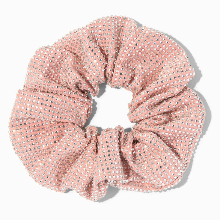 Blush Embellished Sparkle Hair Scrunchie,