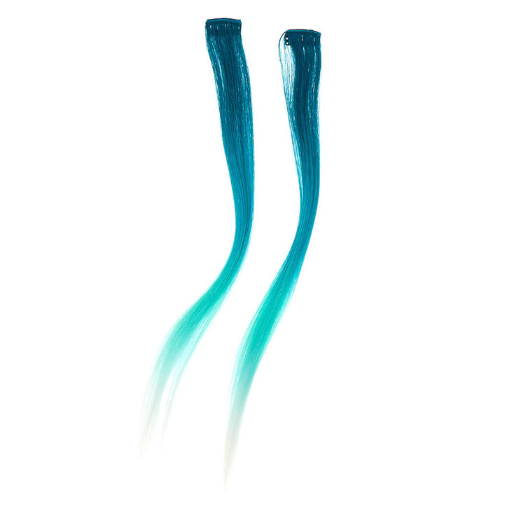 Mermaid Ombre Faux Hair Extension Clips - 2 Pack,