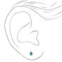 Sterling Silver Embellished Turtle Stud Earrings - Turquoise,