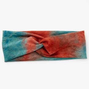 Red &amp; Blue Tie Dye Twisted Headwrap,