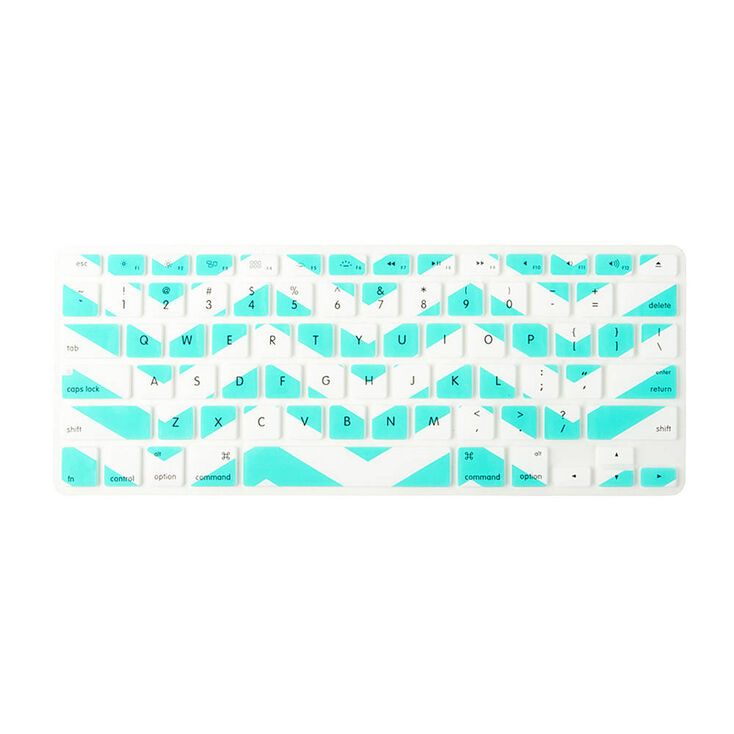 Mint & White Chevron Stripe Silicone Keyboard Cover,