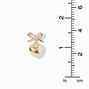 Gold-tone Bow &amp; Heart 0.5&quot; Drop Earrings,