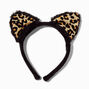 Black Leopard Cat Ears Headband,