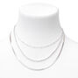 Silver Beaded, Rhinestone &amp; Snake Chain Necklaces - 3 Pack,