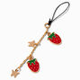 Enamel Strawberry Chain Phone Charm,