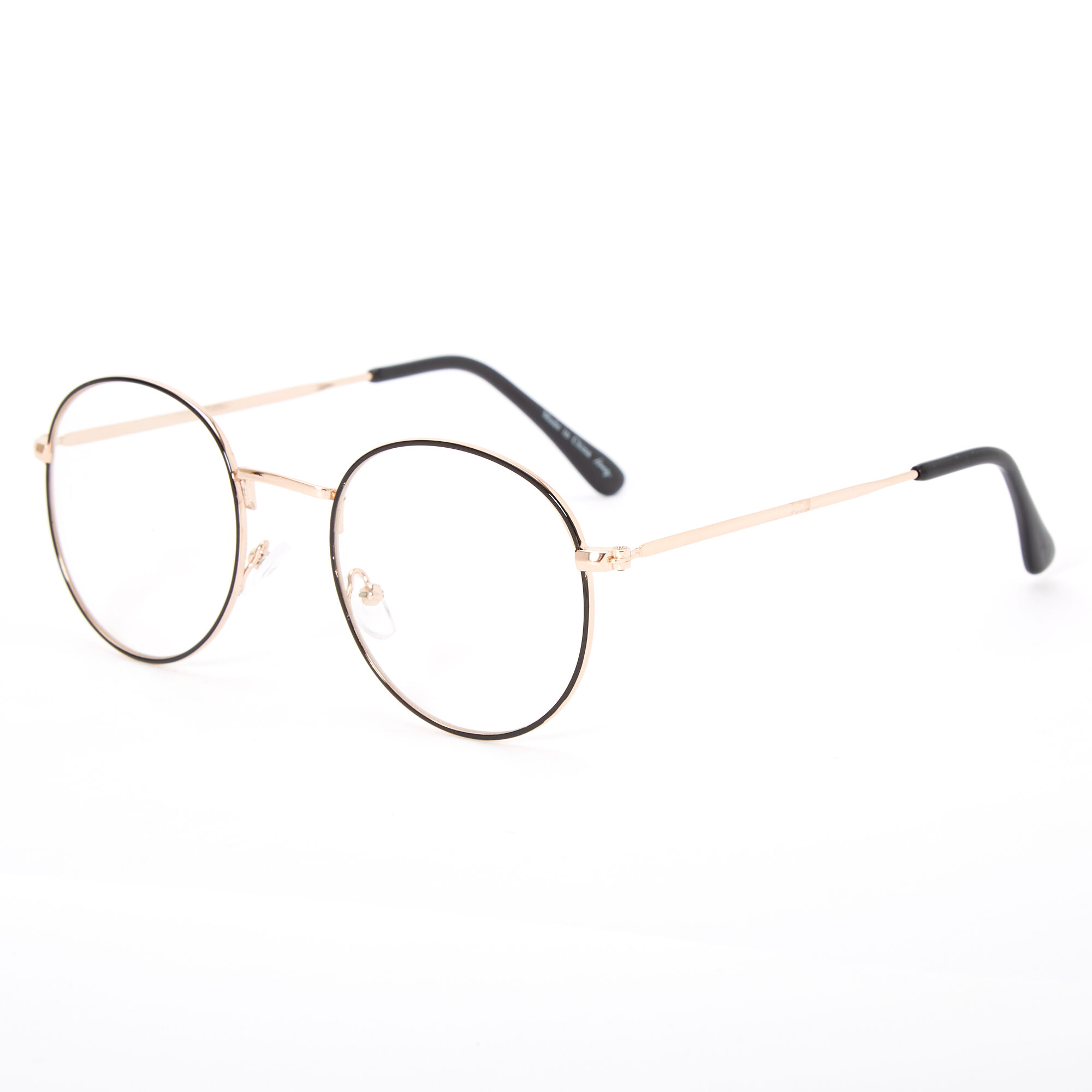 Round thin top gold frame glasses