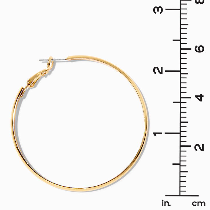 Icing Select 18k Gold Plated 70MM Slick Hoop Earrings,