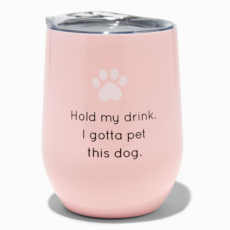 Dog Lover&#39;s Stainless Steel Stemless Wine Glass,