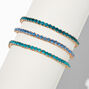 Shades of Blue Crystal Stretch Bracelets - 3 Pack,