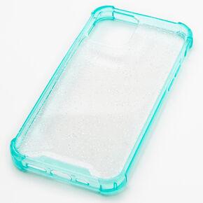 Mint Glitter Clear Phone Case - Fits iPhone 12 Pro,