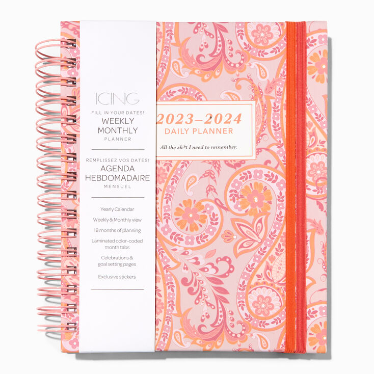 Pink Paisley 2023-24 Weekly/Monthly Planner,