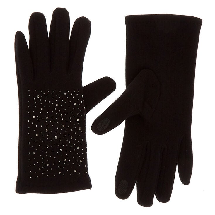 Bling Touchscreen Gloves - Black,