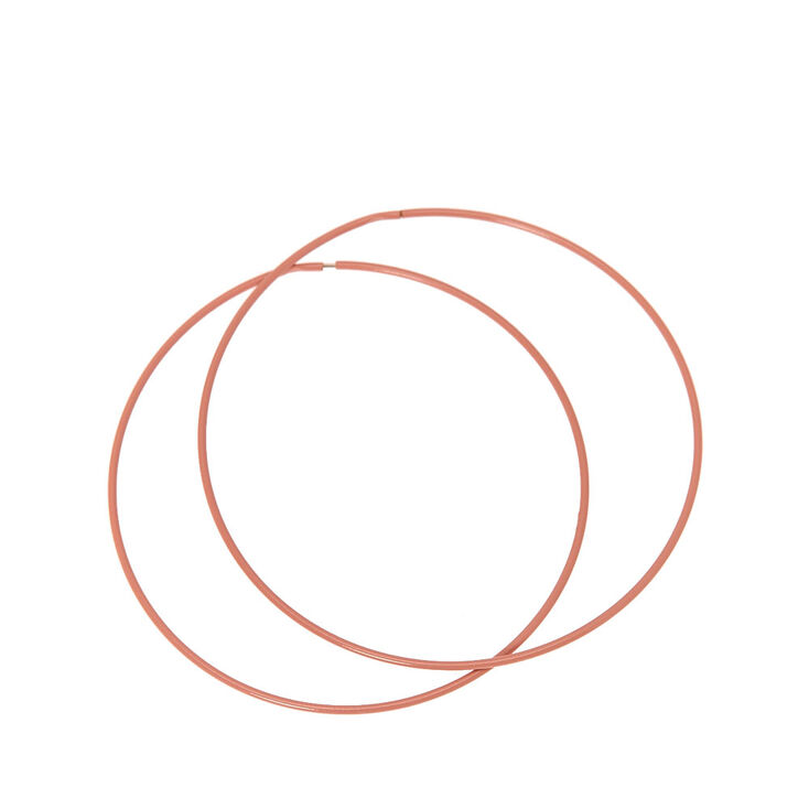 60MM Skinny Blush Hoop Earrings,