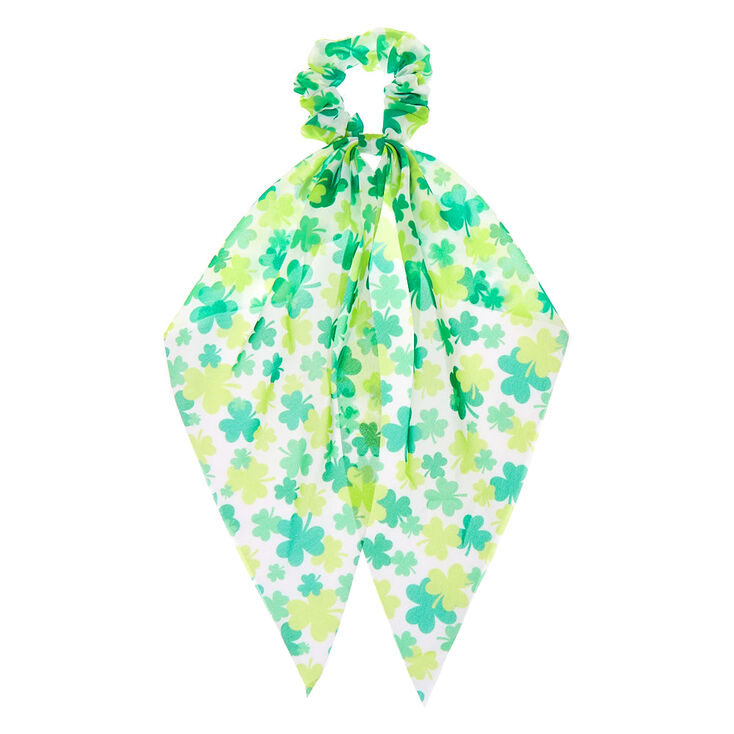 Shamrock Scarf Hair Scrunchie - Green,