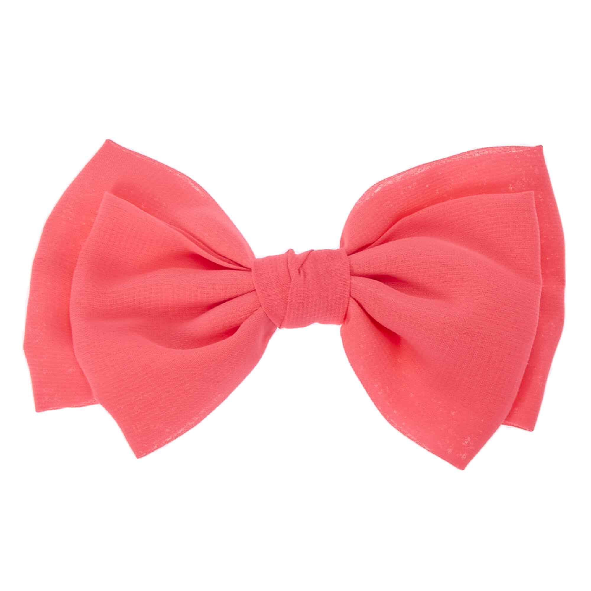 Double Flop Neon Pink Bow Hair Clip