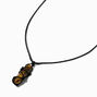 Brown Mystical Gem Pendant Black Cord Necklace,