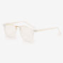 Clear Tortoiseshell Browline Clear Lens Frames - White,