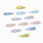 Pastel Glitter Snap Hair Clips - 12 Pack,