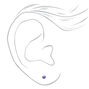 14kt White Gold 3mm June Tanzanite Crystal Ear Piercing Kit with Ear Care Solution,