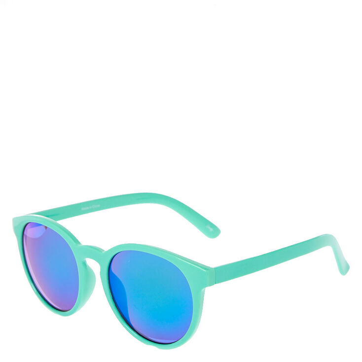 Mint Cat Eye Mirrored Sunglasses,